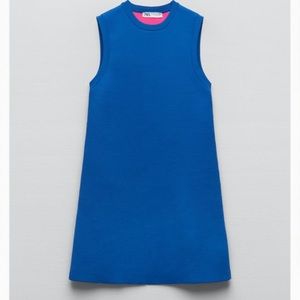 Blue zara knit dress